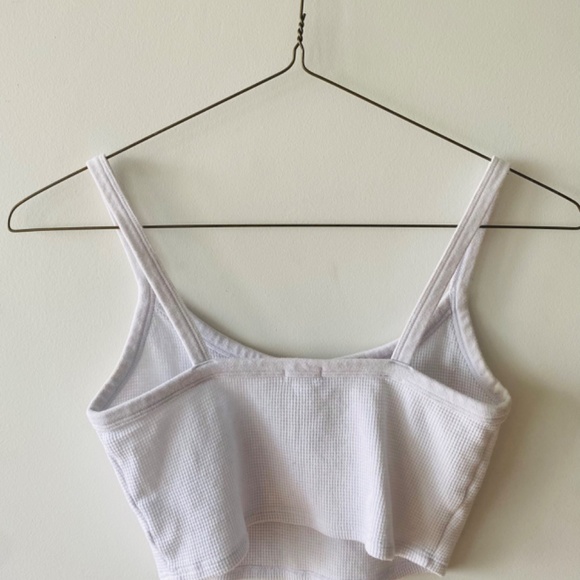 White Cropped Tank with Black Butterfly - Picture 2 of 4